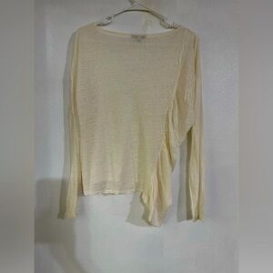 Fred and Seal size XS long sleeve asymmetrical top soft comfort 100% linen NWOT